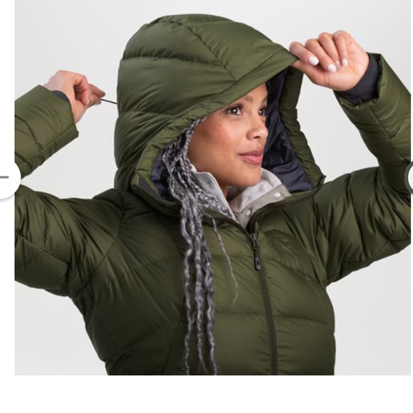 OUTDOOR RESEARCH Women's Coldfront Down Hoodie Jacket Khaki Small Lightweight - Picture 3 of 11
